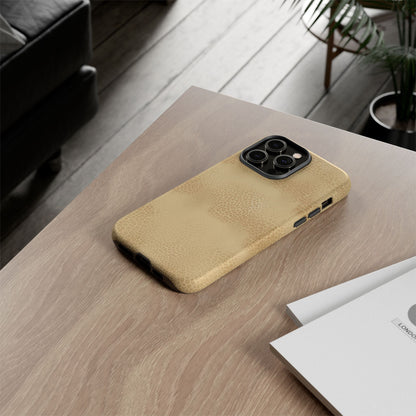 Tan Distressed Leather Texture Phone Case — Rugged Protective iPhone Cover