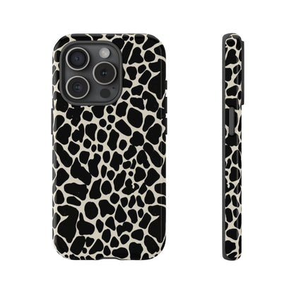 Black and White Cowhide Phone Case — Protective Tough Case