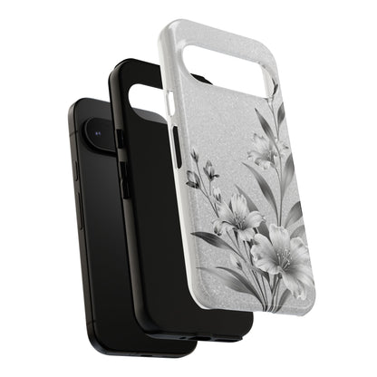 Floral Monochrome Phone Case — Elegant Black & White Lily Design