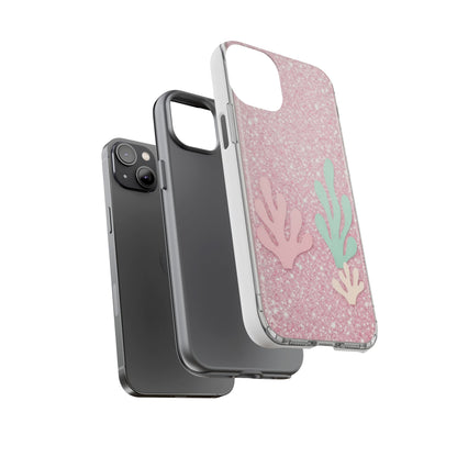 Pink Glitter Seaweed Tough Case - Sparkle Protective Phone Cover
