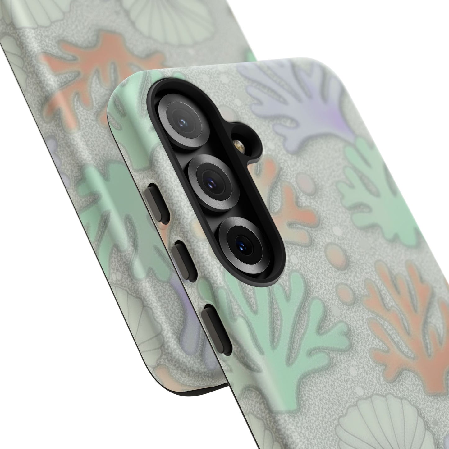 Pastel Coral Reef Tough Phone Case – Sea Shell & Coral Pattern Durable Protector