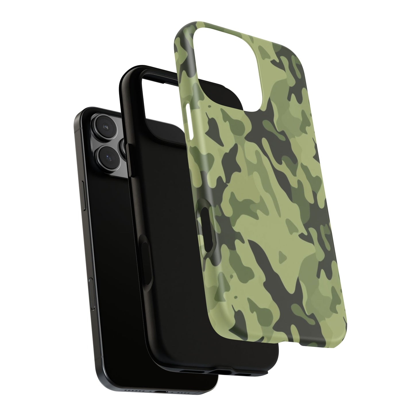 Camo Tough Phone Case — Military Green Protective iPhone Cover