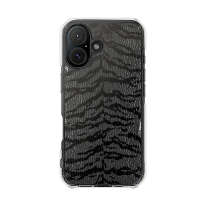Clear Magnetic Impact Phone Case — Black Tiger Stripe