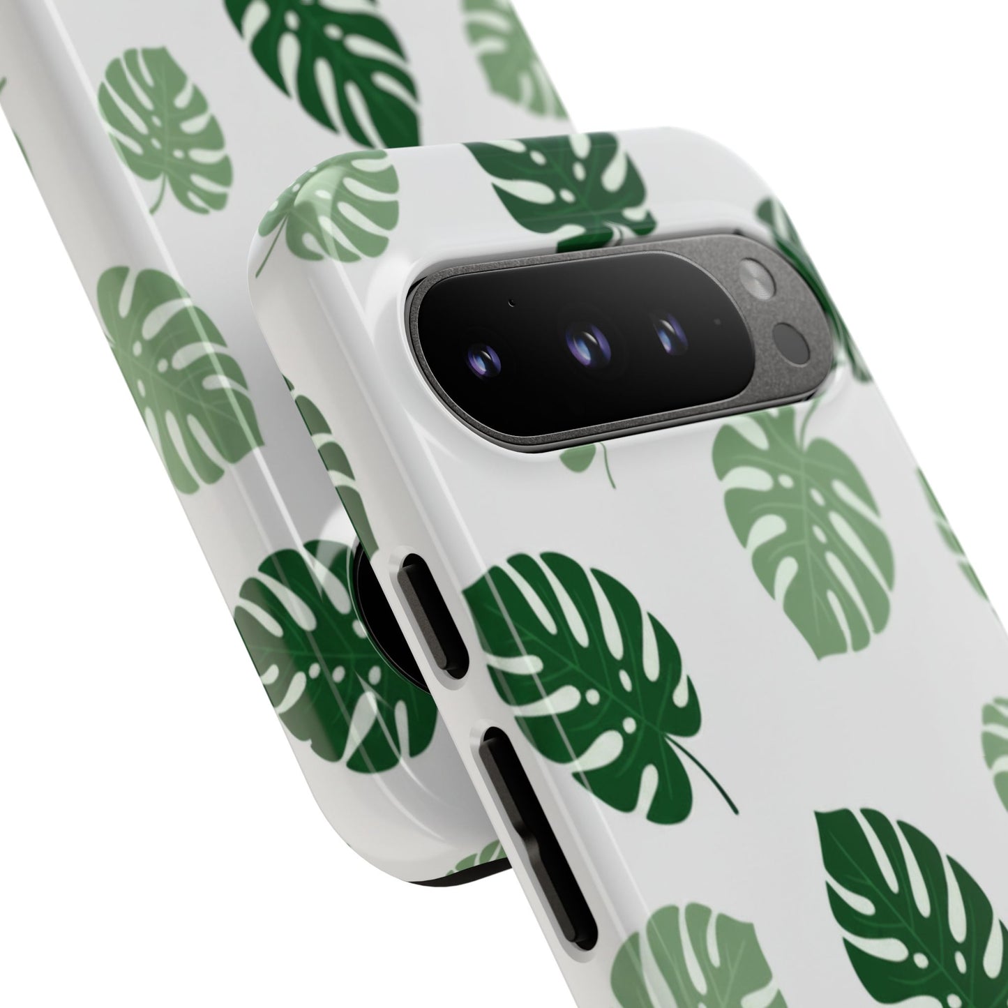 Monstera Leaf Phone Case — Tropical Green Pattern Tough Case