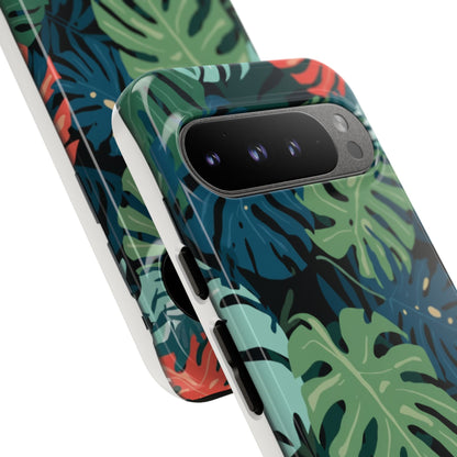 Tropical Monstera Phone Case — Colorful Leaf Protective Tough Case