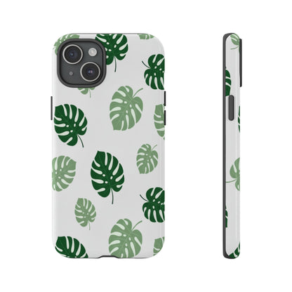 Monstera Leaf Phone Case — Tropical Green Pattern Tough Case