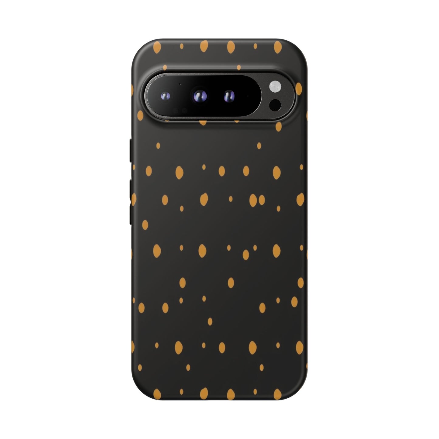 Black & Gold Dot Tough Phone Case — Protective Sparkle Pattern