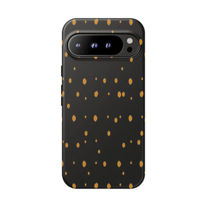 Black & Gold Dot Tough Phone Case — Protective Sparkle Pattern