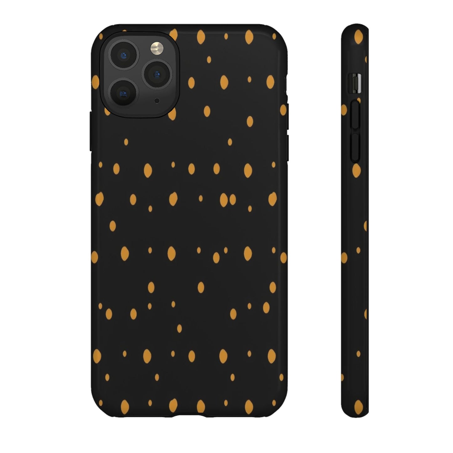 Black & Gold Dot Tough Phone Case — Protective Sparkle Pattern