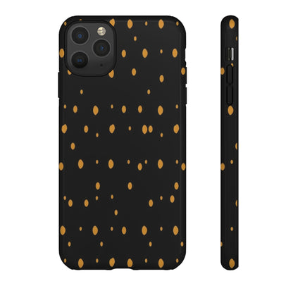 Black & Gold Dot Tough Phone Case — Protective Sparkle Pattern