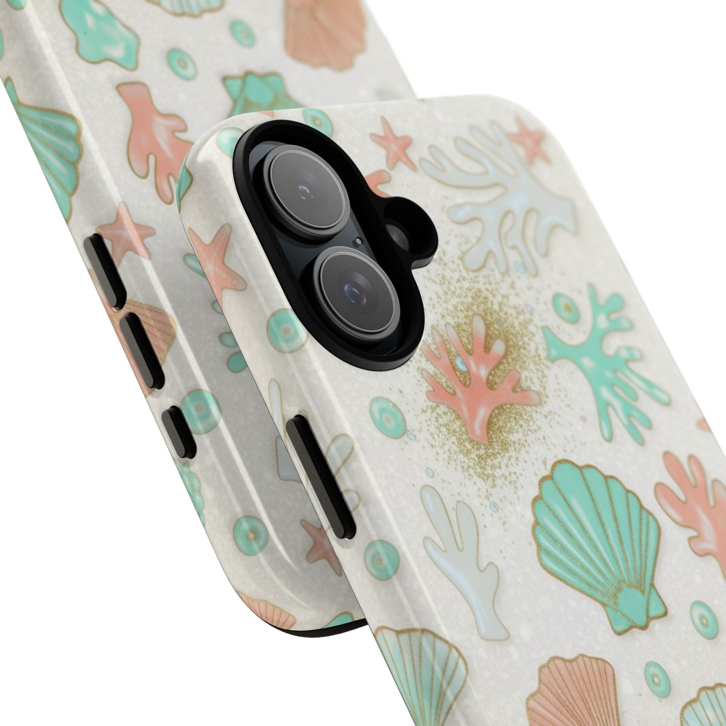 Seashell Coral Phone Case — Pastel Beach Shells Protective Tough Case