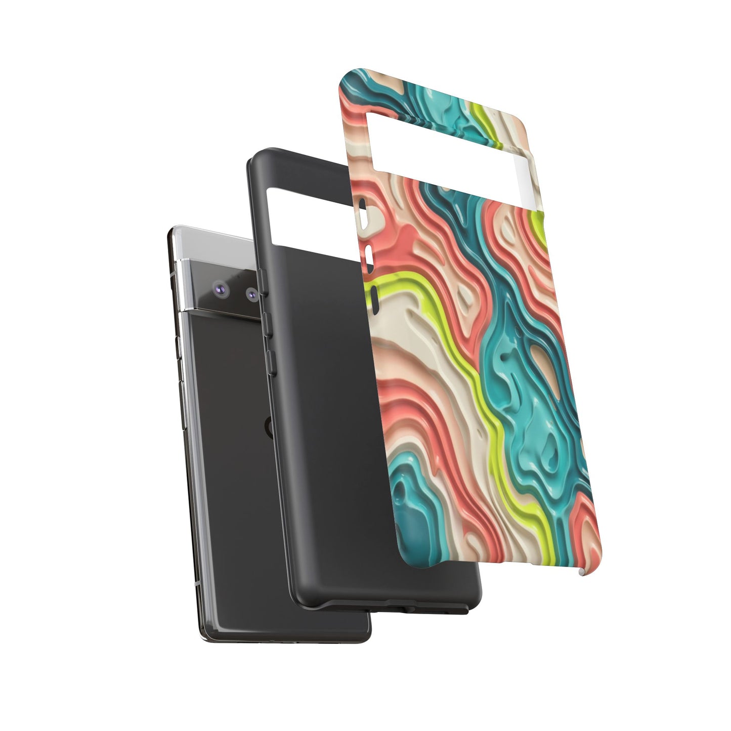 Abstract Contour Phone Case — Colorful Topographic Pattern Tough Case