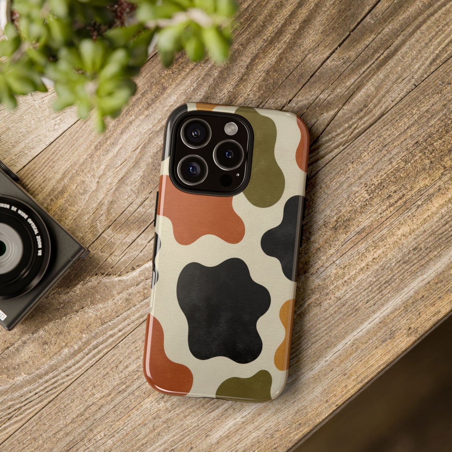 Retro Abstract Camouflage Phone Case — Earth Tone Tough Case