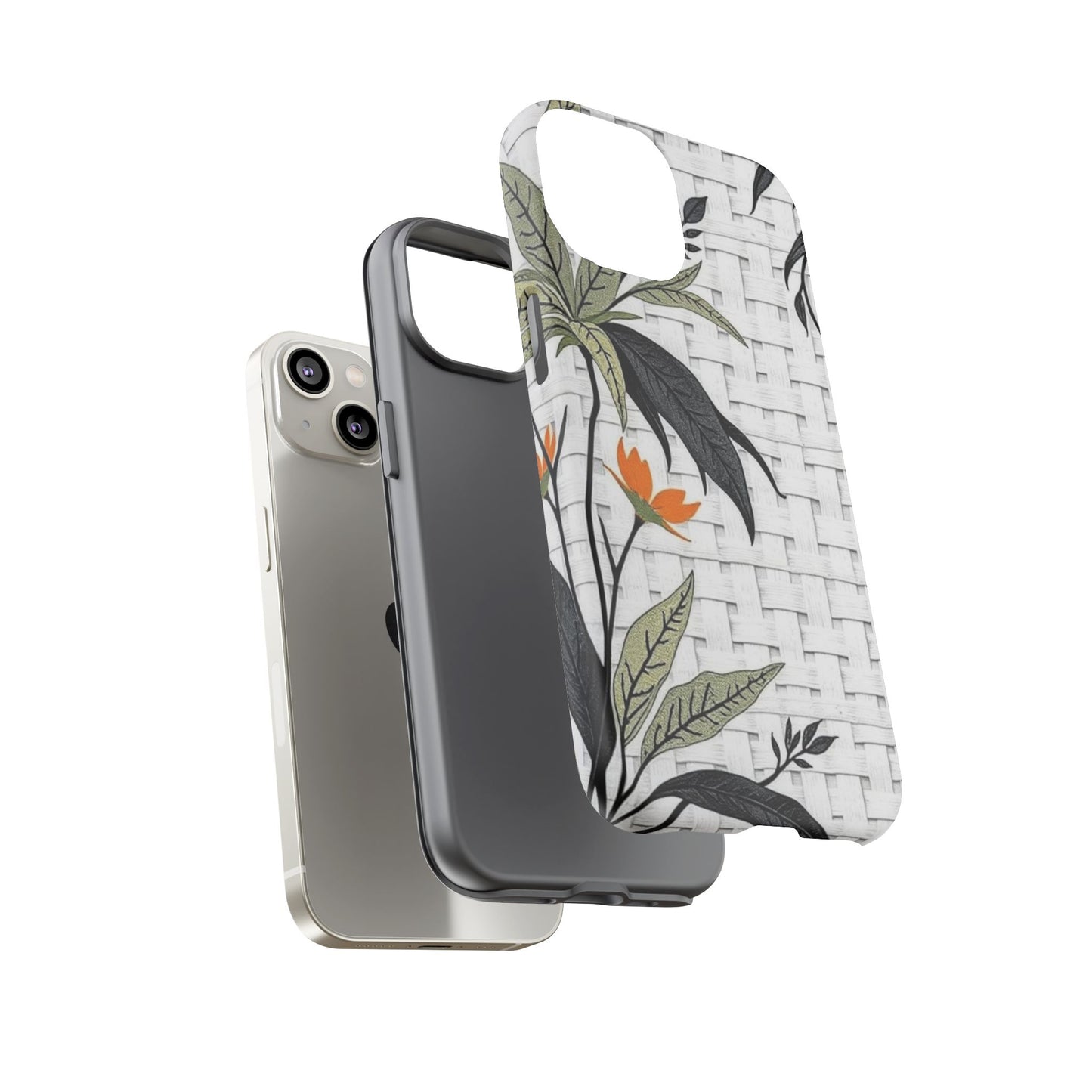 Floral Woven Tough Phone Case — Protective Botanical iPhone Cover