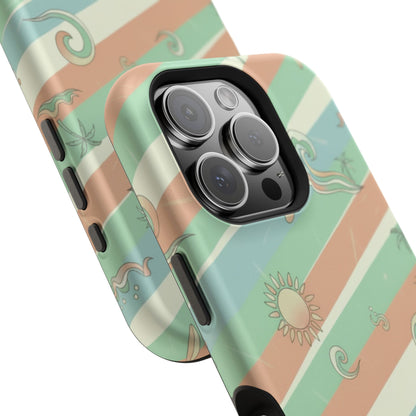 Magnetic Impact-Resistant Phone Case — Retro Surf Stripes