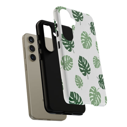 Monstera Leaf Phone Case — Tropical Green Pattern Tough Case