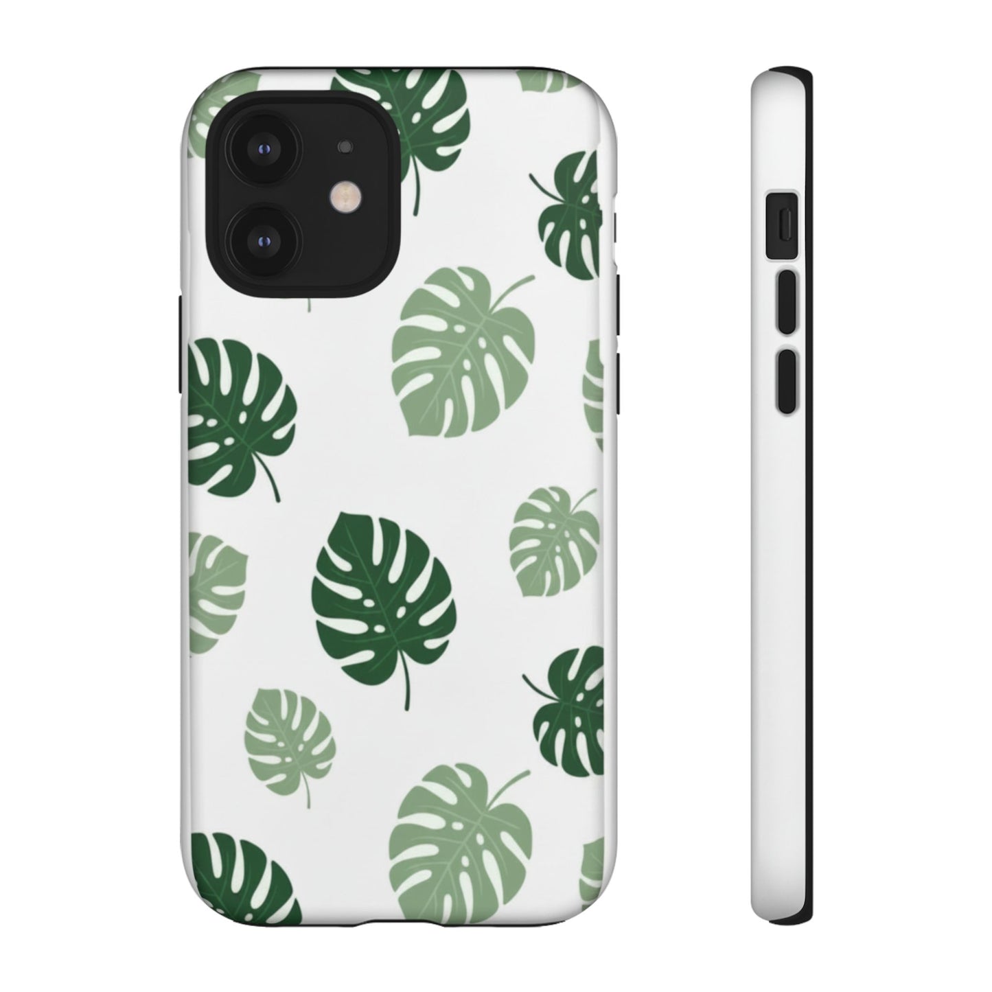 Monstera Leaf Tough Phone Case – Tropical Green Palm Pattern Protective Cover