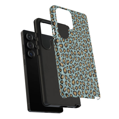 Leopard Print Tough Phone Case - Blue Cheetah Protective Cover