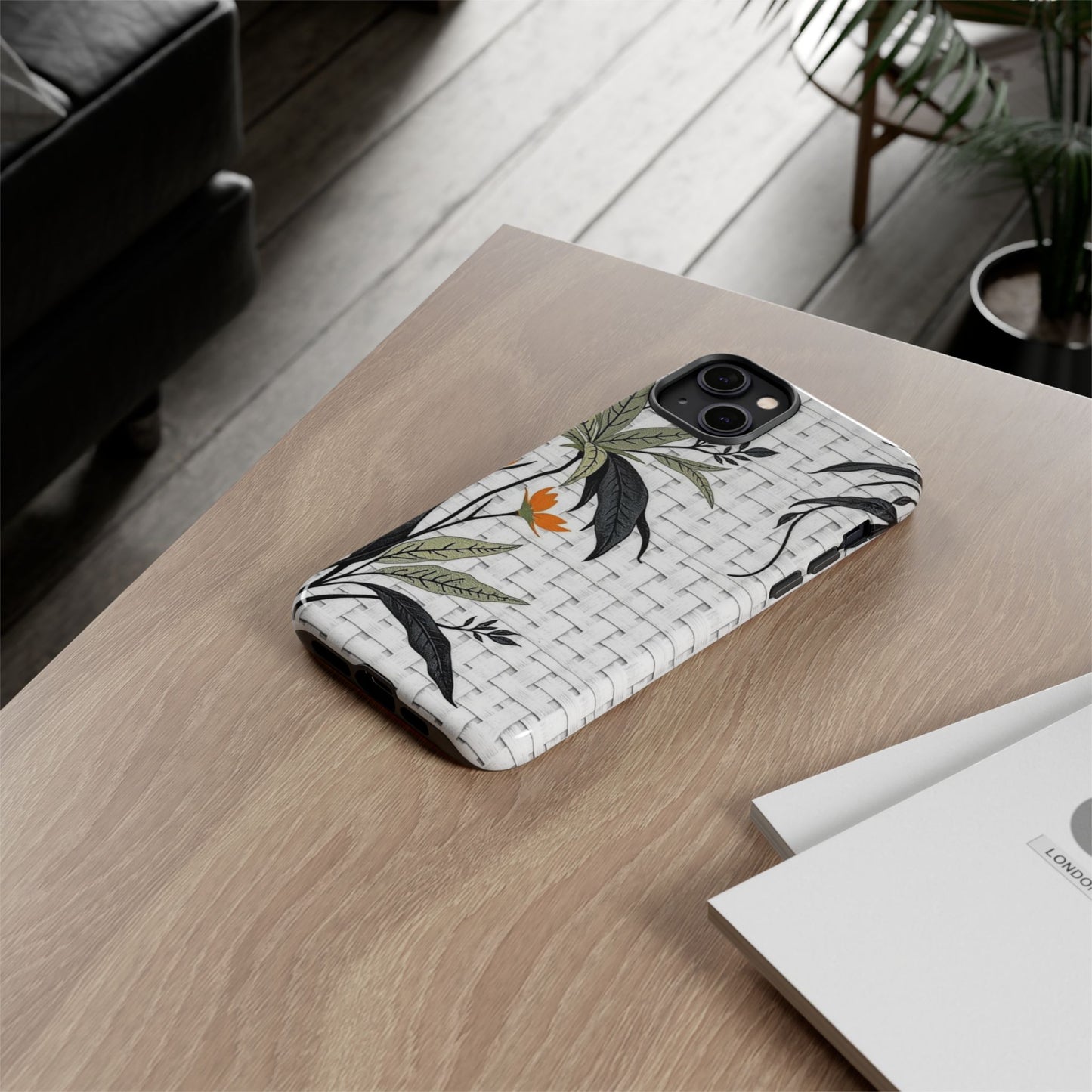 Floral Woven Tough Phone Case — Protective Botanical iPhone Cover