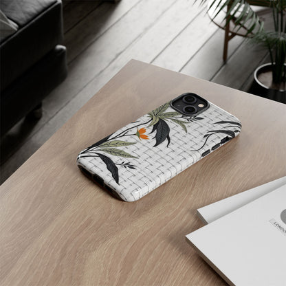 Floral Woven Tough Phone Case — Protective Botanical iPhone Cover