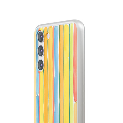Watercolor Stripe Phone Case — Bright Pastel Vertical Stripes Protective Flexi Case