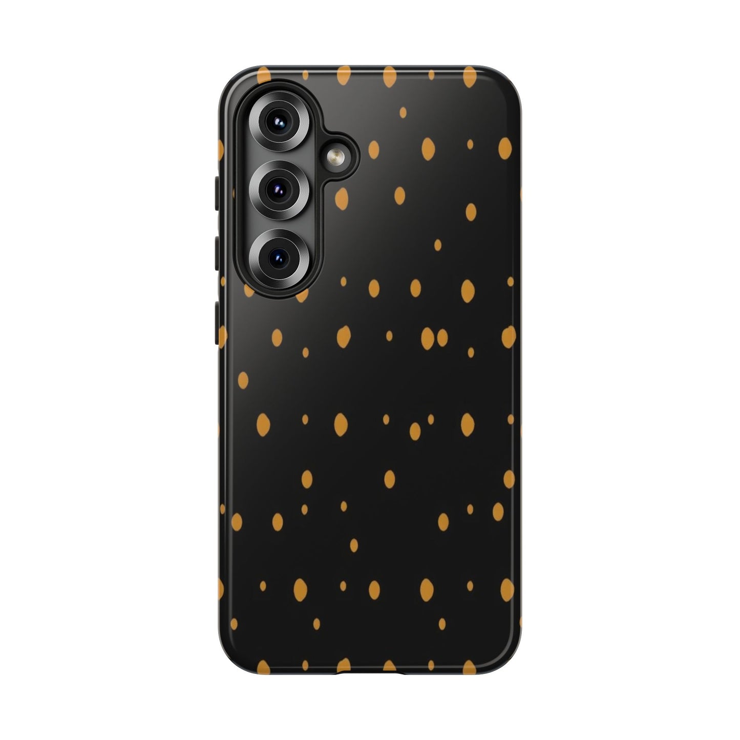 Black & Gold Dot Tough Phone Case — Protective Sparkle Pattern