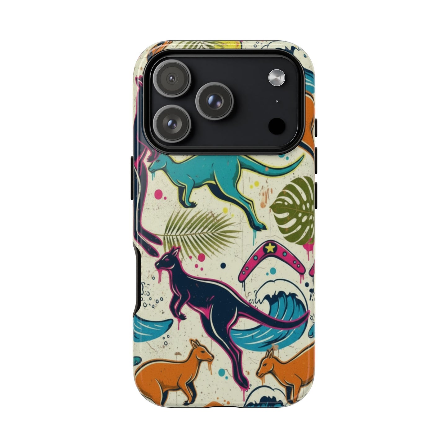 Tough Cases — Colorful Surfing Kangaroo Phone Case