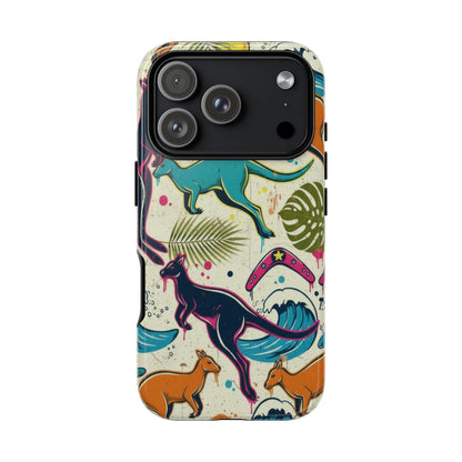Tough Cases — Colorful Surfing Kangaroo Phone Case