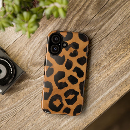 Leopard Print Tough Phone Case — Protective Animal Print iPhone Case