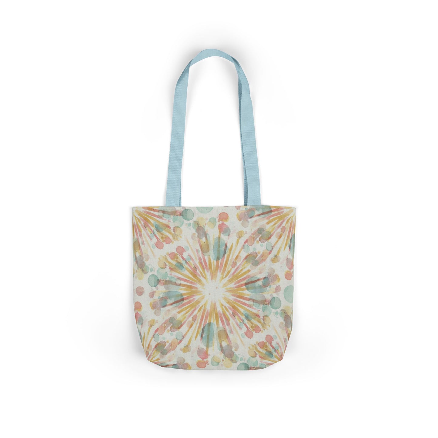 Boho Sunburst Canvas Tote Bag — Pastel Tie-Dye Beach & Market Bag