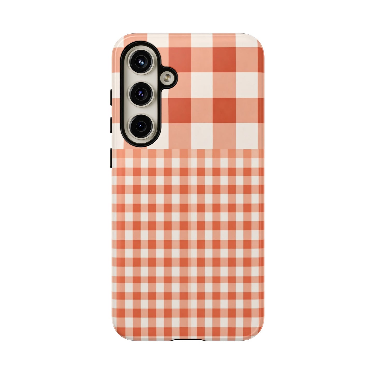 Buffalo Check Tough Phone Case — Orange Gingham Protective Cover