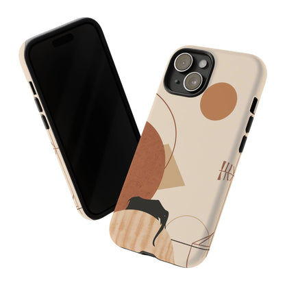 Abstract Earth Tones Phone Case — Minimal Geometric Design