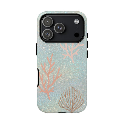 Seafoam Sparkle Phone Case – Coral & Seashell Tough Case