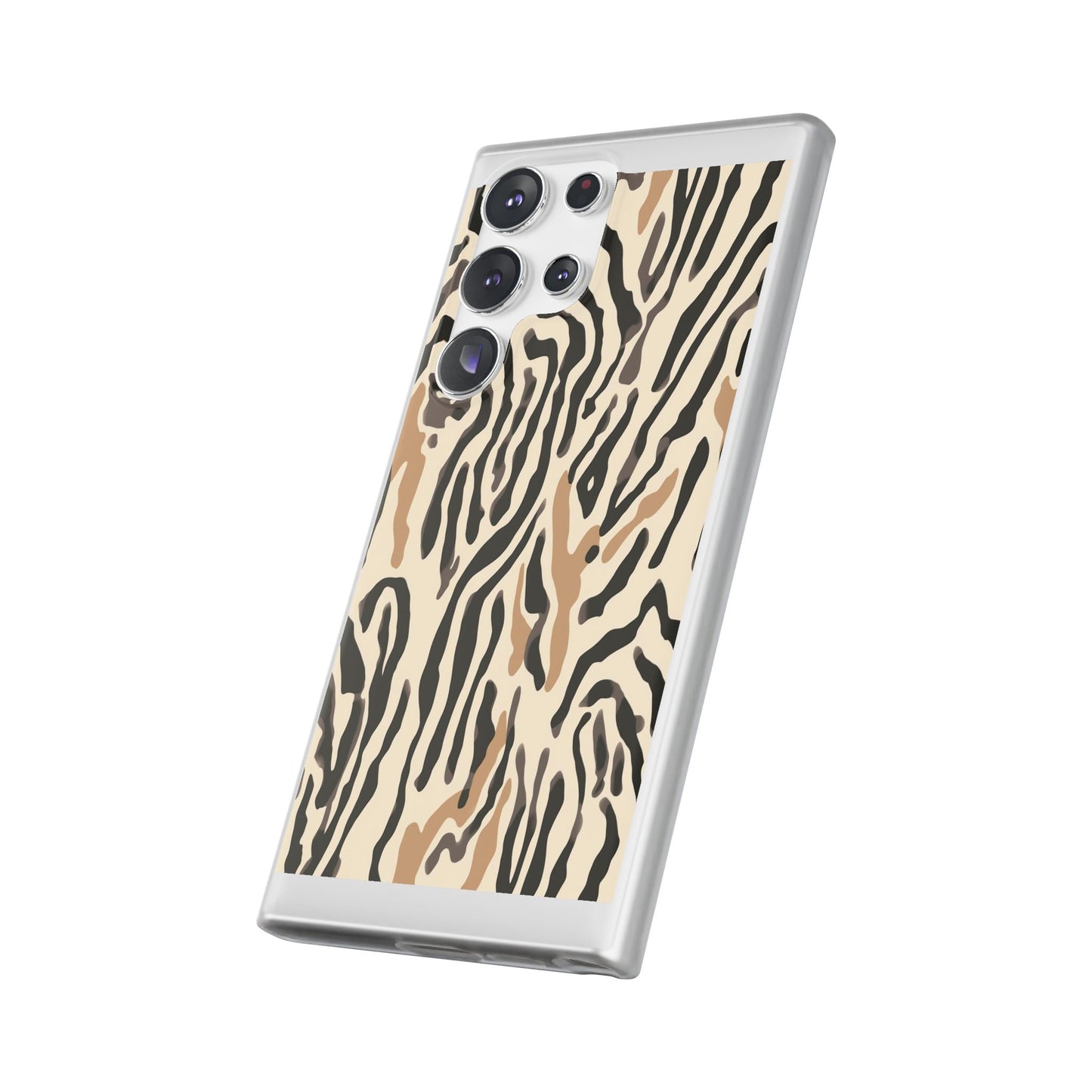 Zebra Stripe Phone Case – Neutral Animal Print Flexi Case