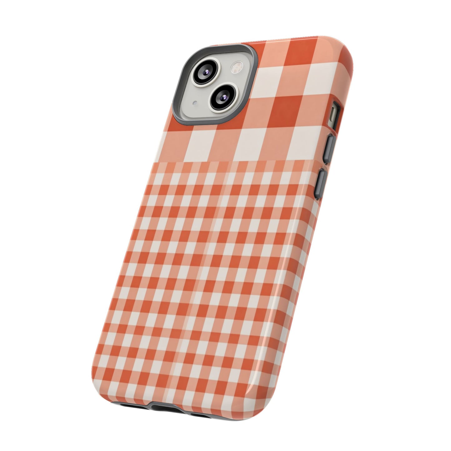 Buffalo Check Tough Phone Case — Orange Gingham Protective Cover