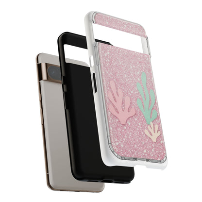 Pink Glitter Seaweed Tough Case - Sparkle Protective Phone Cover
