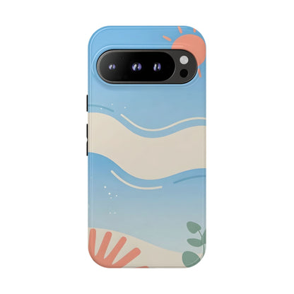 Beach Waves Tough Phone Case — Summer Sun & Seashell Protective Cover