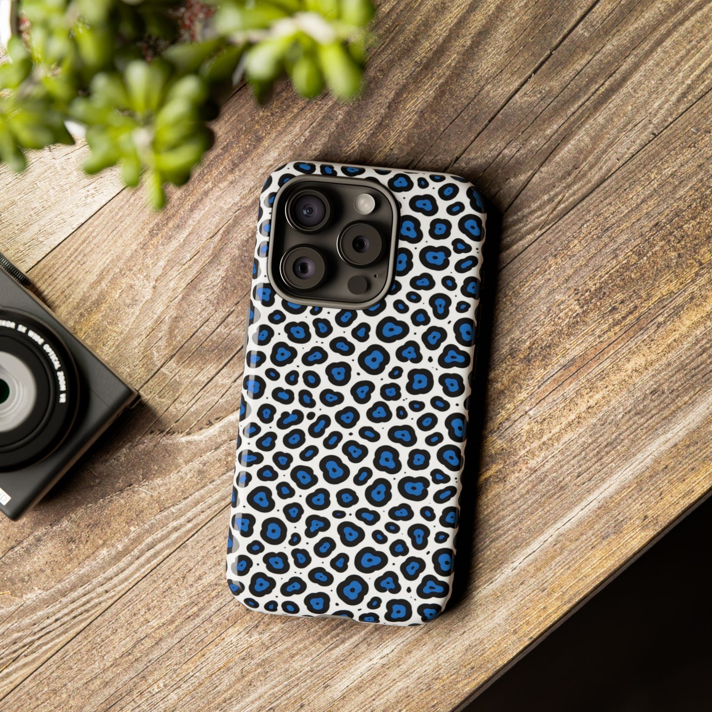 Blue Leopard Print Phone Case – Tough Protective Cover