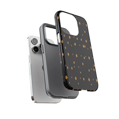 Black & Gold Dot Tough Phone Case — Protective Sparkle Pattern