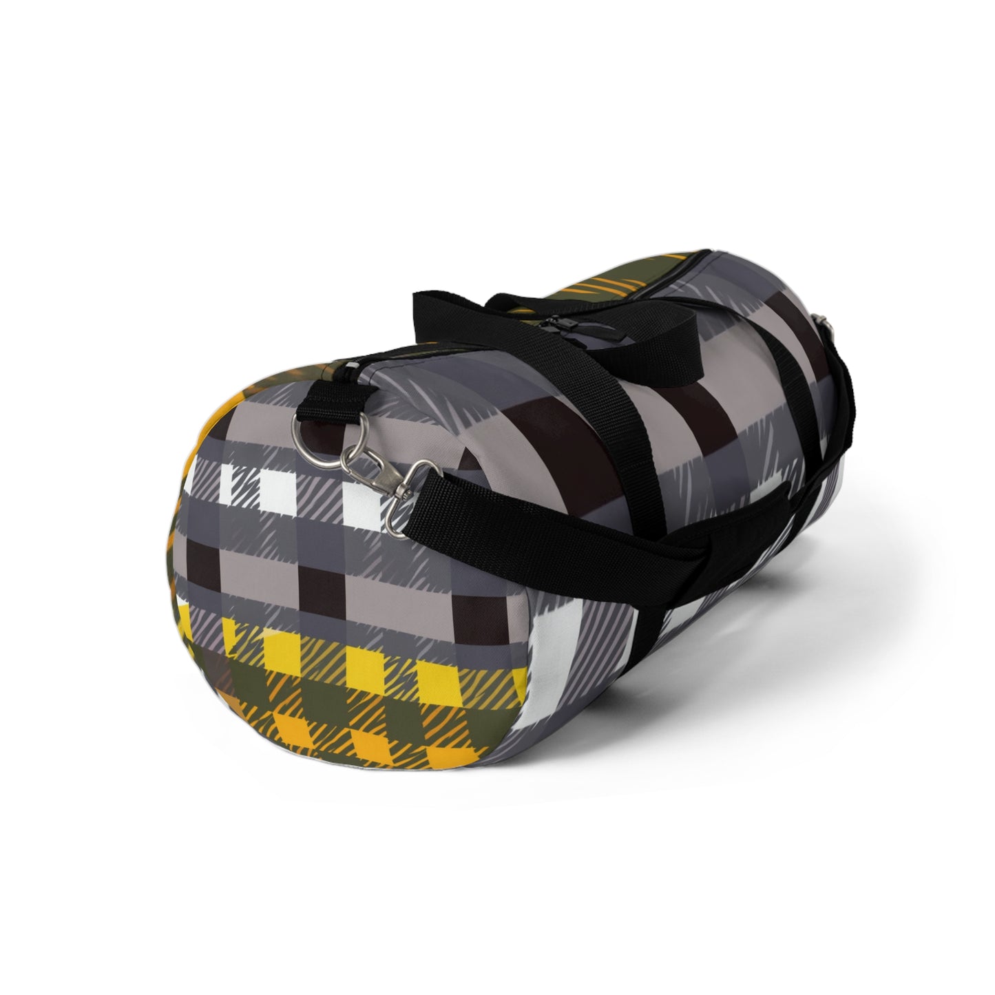 Gray Plaid Duffel Bag — Cozy Check Travel Gym Bag