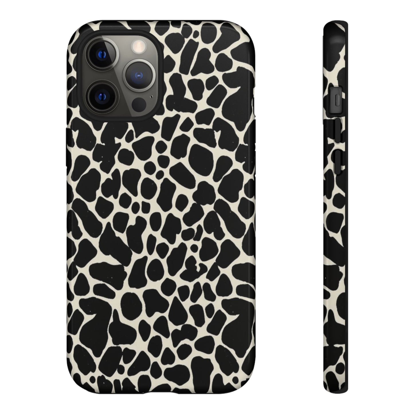 Black and White Cowhide Phone Case — Protective Tough Case