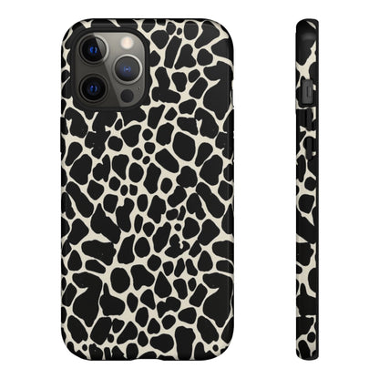 Black and White Cowhide Phone Case — Protective Tough Case