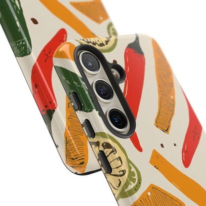 Spicy Peppers Phone Case – Colorful Chili, Lime & Citrus Pattern