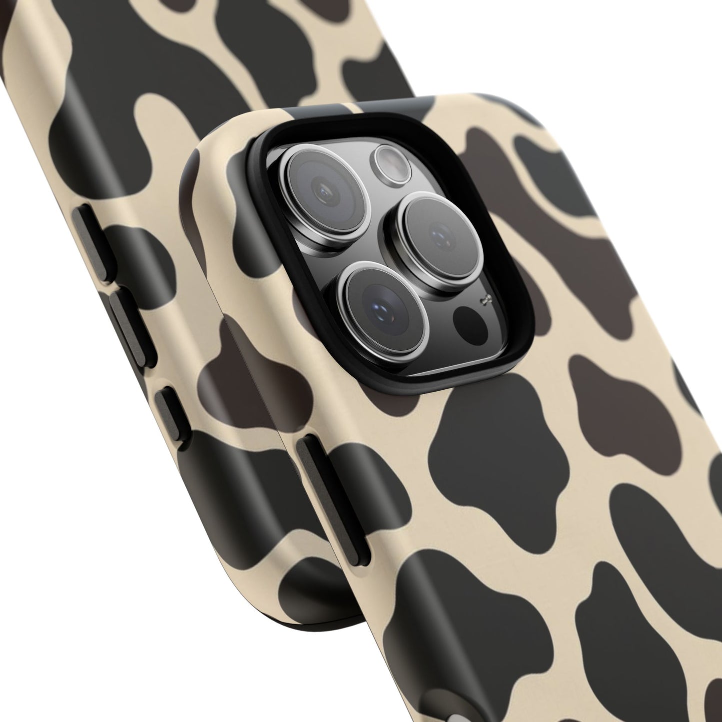 Cow Print Phone Case — Black & Cream Protective  Case
