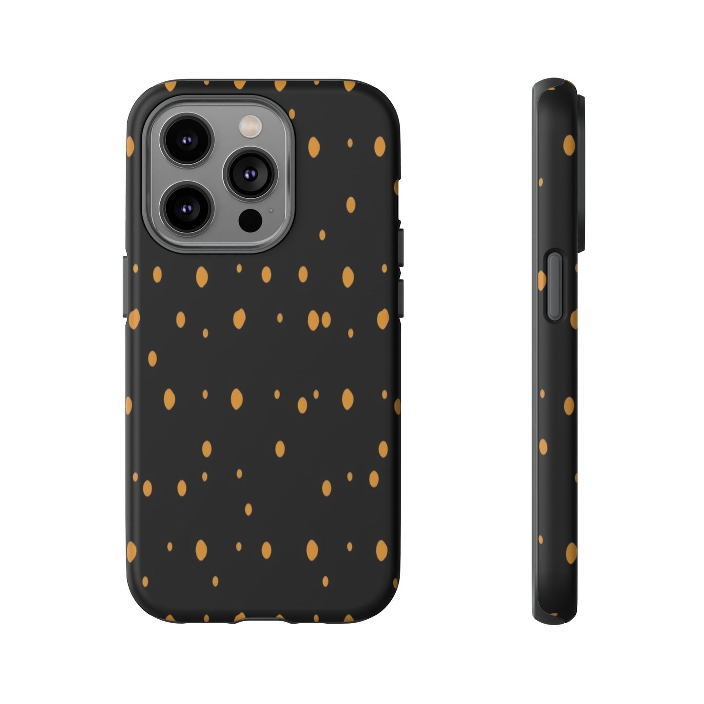 Black & Gold Dot Tough Phone Case — Protective Sparkle Pattern