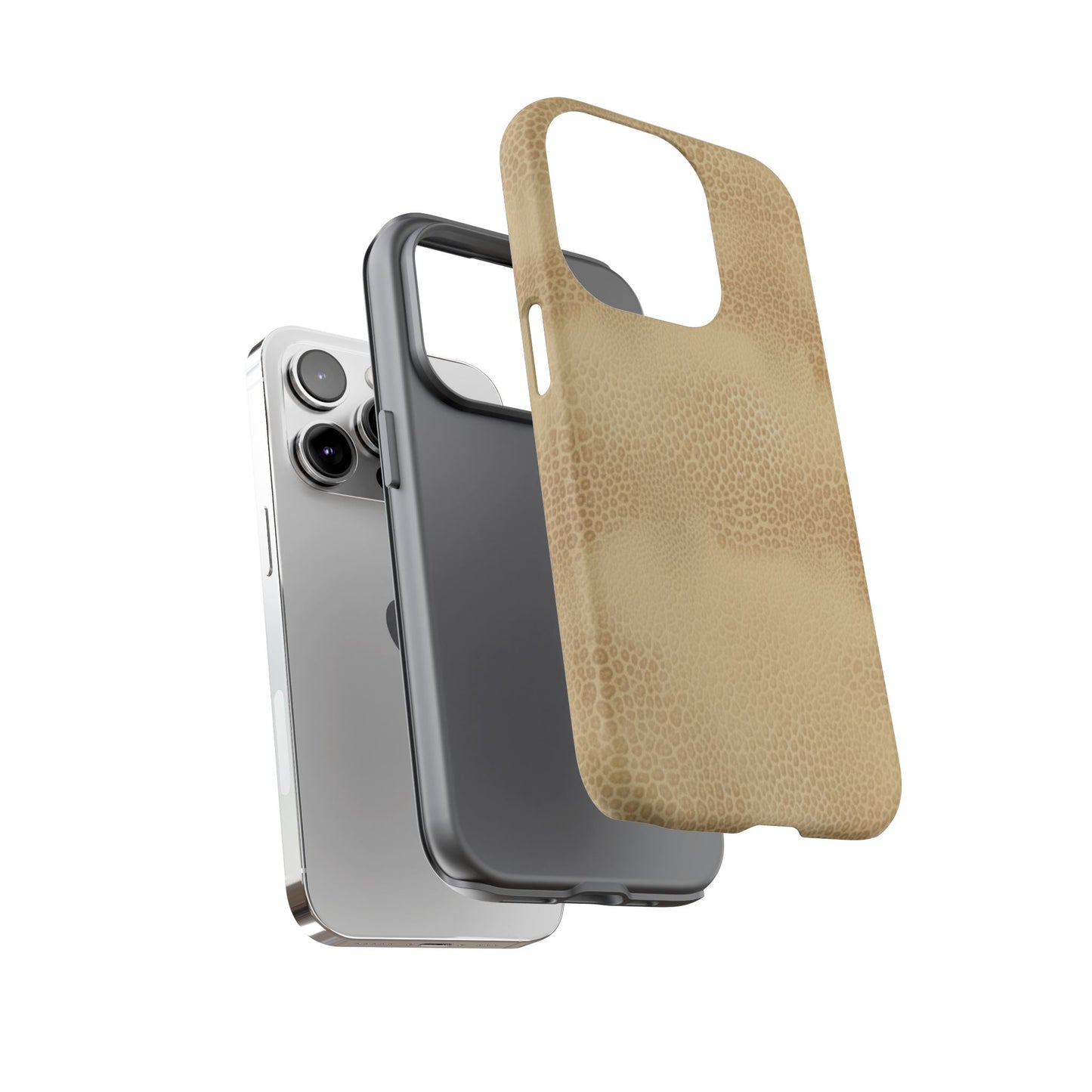 Tan Distressed Leather Texture Phone Case — Rugged Protective iPhone Cover