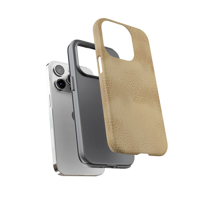 Tan Distressed Leather Texture Phone Case — Rugged Protective iPhone Cover