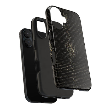 Tough Phone Case — Black Textured Metallic Dot Shield