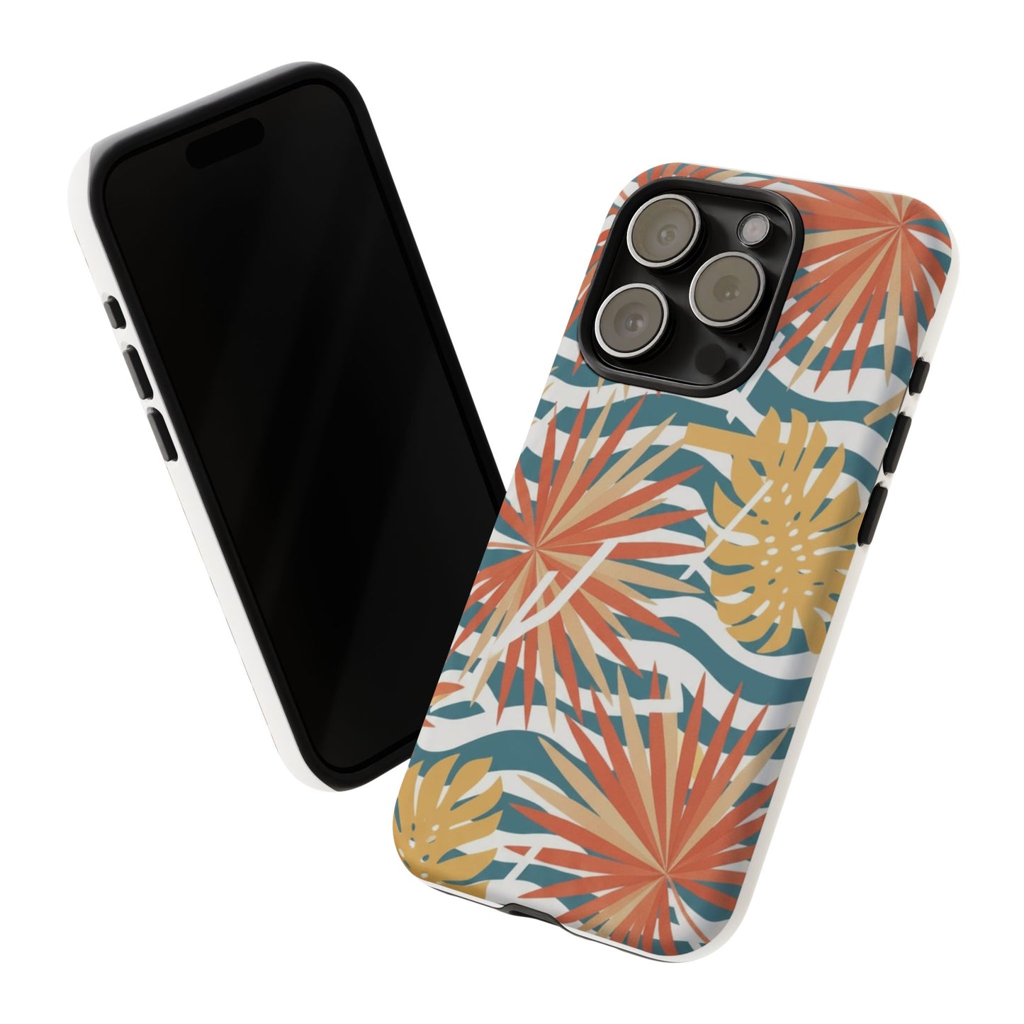 Tropical Palm Tough Phone Case – Retro Wave Floral Protective Cover