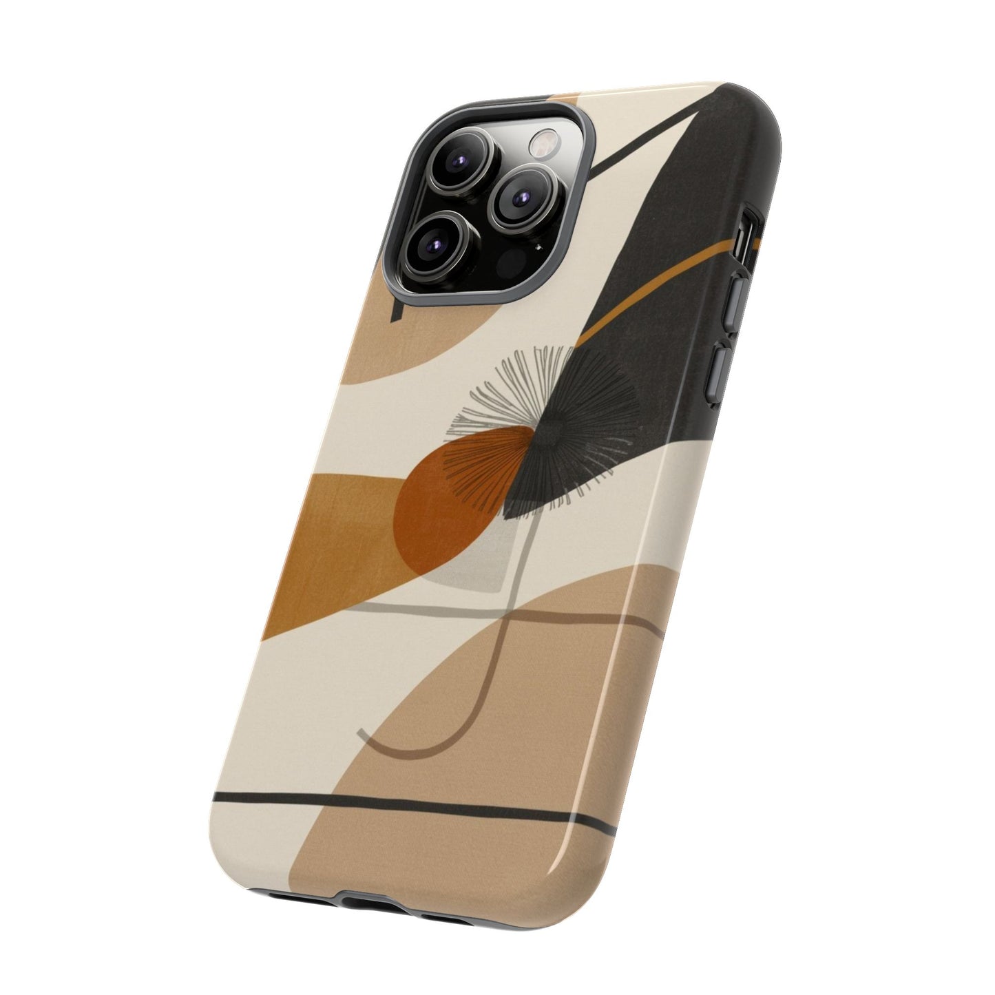 Abstract Earth Tone Phone Case — Mid-Century Minimalist Tough Case